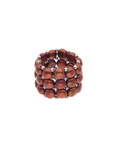 Bague 3 Rangs Perles de Culture - Tethys