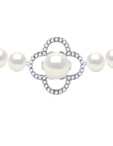 Collier Rang Trèfle Perles de Culture - Argent - Hera