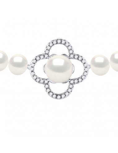 Collier Rang Trèfle Perles de Culture...