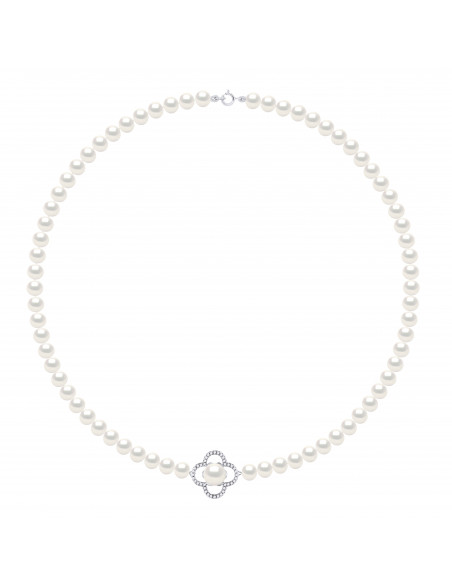 Collier Rang Trèfle Perles de Culture - Argent - Hera