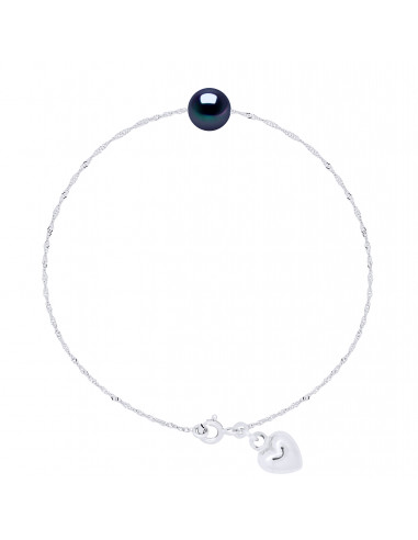Bracelet Cœur Perle de Culture -...