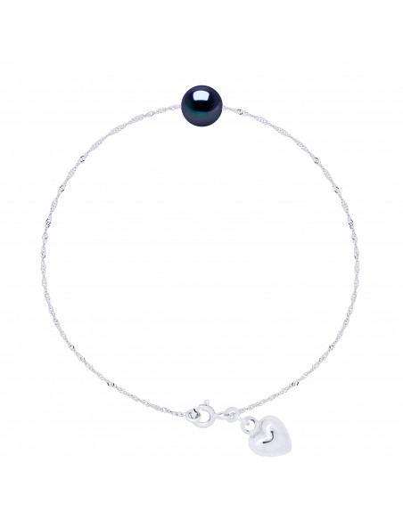 Bracelet Cœur Perle de Culture - Argent - Ama