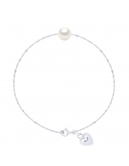 Bracelet Cœur Perle de Culture - Argent - Ama