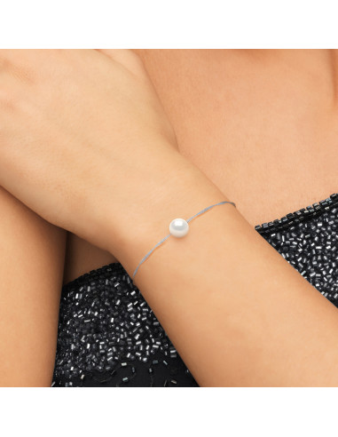 Bracelet Cœur Perle de Culture -...