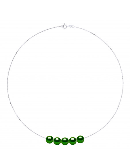 Collier 5 Perles de Culture - Argent - Iris