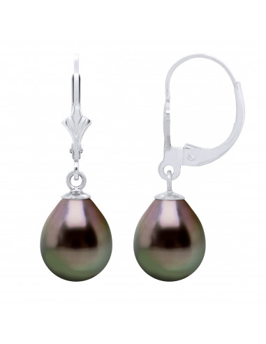 Boucles d'Oreilles Perles de Tahiti -...