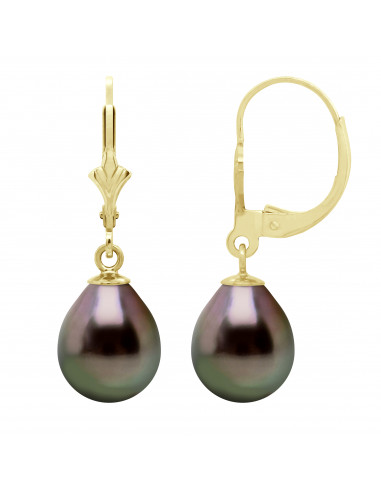 Boucles d'Oreilles Perles de Tahiti -...