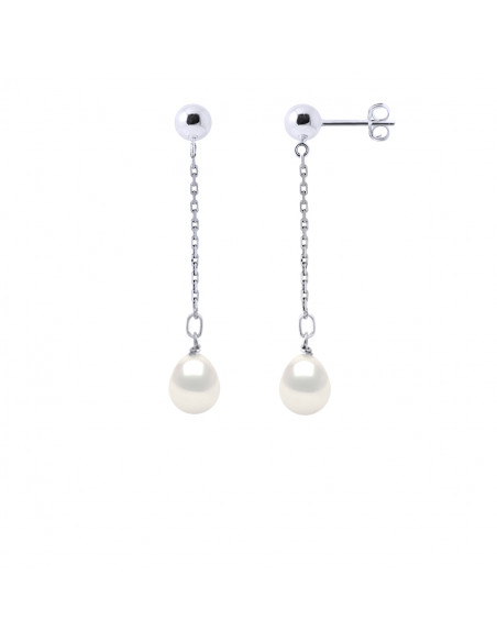 Boucles d'Oreilles Perles de Culture - Argent - Amandine