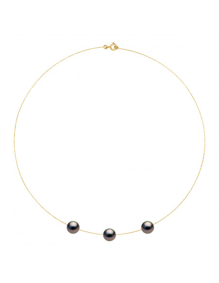 Collier 3 Perles de Tahiti - Or - Lantana