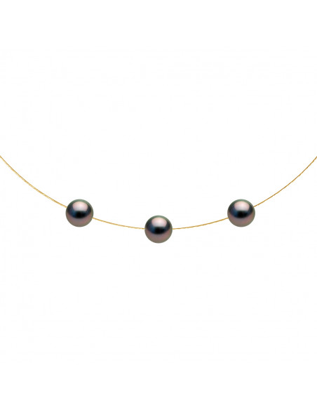 Collier 3 Perles de Tahiti - Or - Lantana