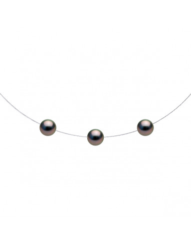Collier 3 Perles de Tahiti - Or -...