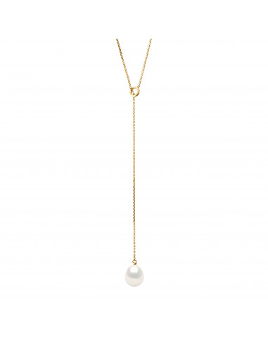 Collier Lasso Perle de Culture - Or - Lin