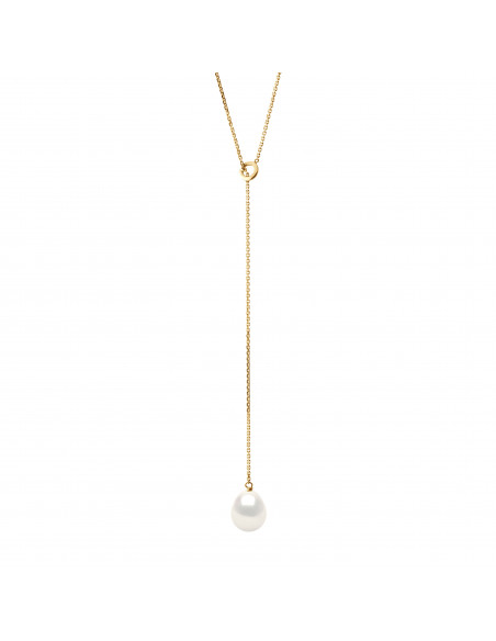Collier Lasso Perle de Culture - Or - Lin