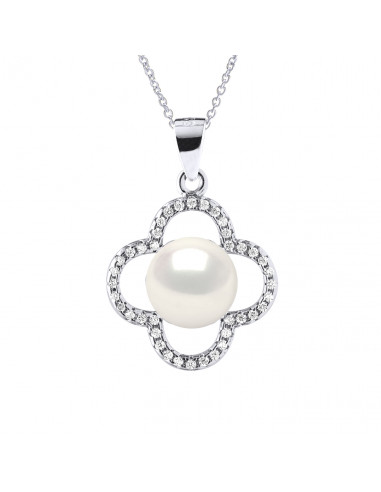 Collier Fleur Perle de Culture -...