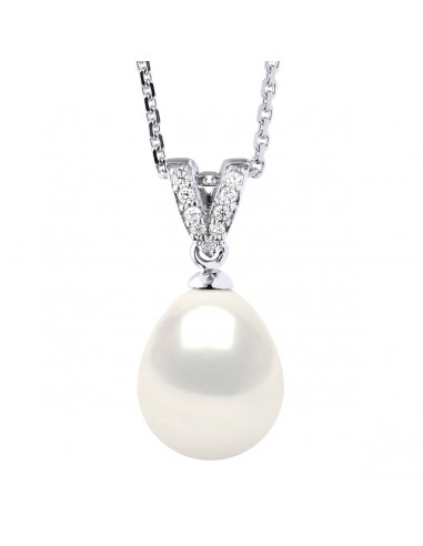 Collier V Perle de Culture - Argent - Selen