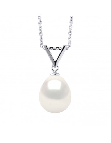 Collier V Perle de Culture - Argent -...