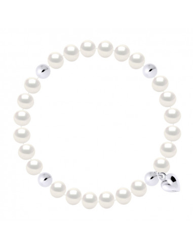 Bracelet Cœur Perles de Culture - Argent - Diana