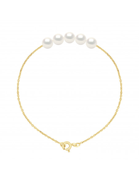 Bracelet 5 Perles de Culture - Or - cléa