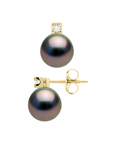 Boucles d'Oreilles Perles de Tahiti -...