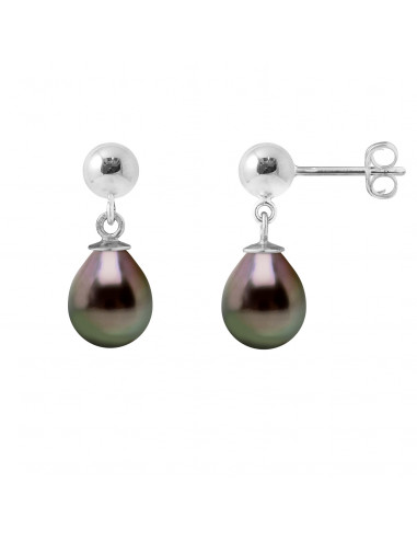 Boucles d'Oreilles Perles de Tahiti - Argent - Fany