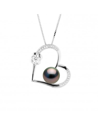 Collier Cœur Perle de Tahiti - Argent - Aéla