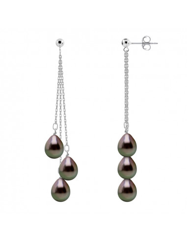Boucles d'Oreilles Perle de Tahiti -...