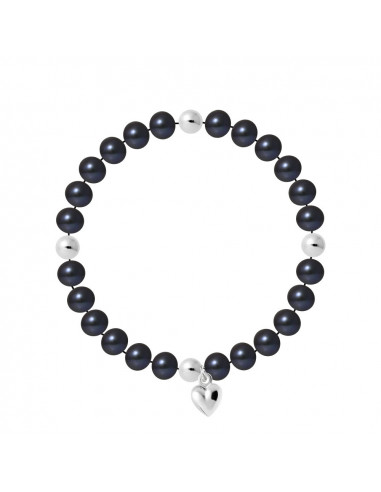 Bracelet Cœur Perles de Culture -...