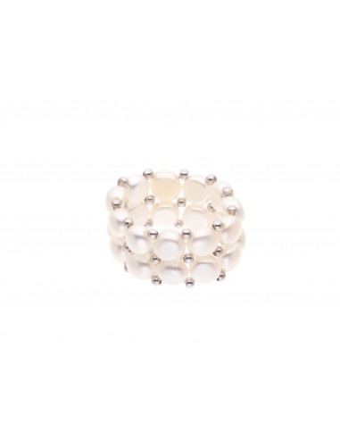 Bague 2 Rangs Perles de Culture - Lelan