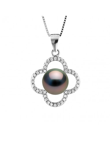Collier Fleur Perle de Tahiti - Argent - Salix