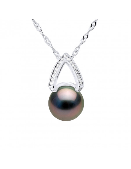 Collier Fleche Perle de Tahiti - Argent - Thym