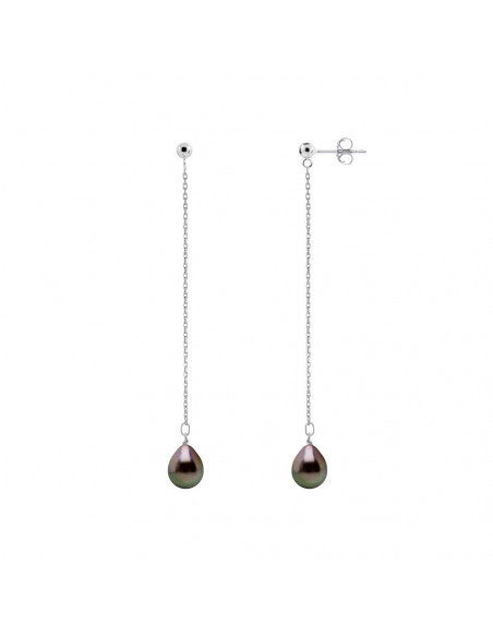 Boucles d'Oreilles Perles de Culture Tahiti - Argent - Anne