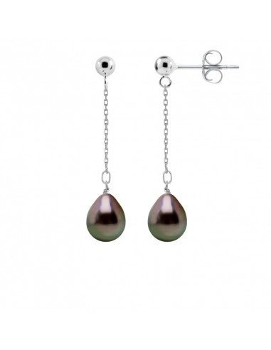 Boucles d'Oreilles Perles de Tahiti - Argent - Kamille