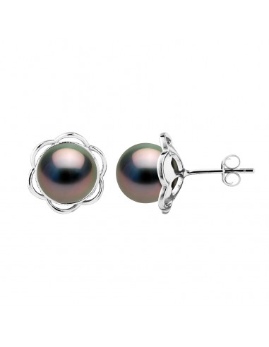 Boucles d'Oreilles Perles de Tahiti -...