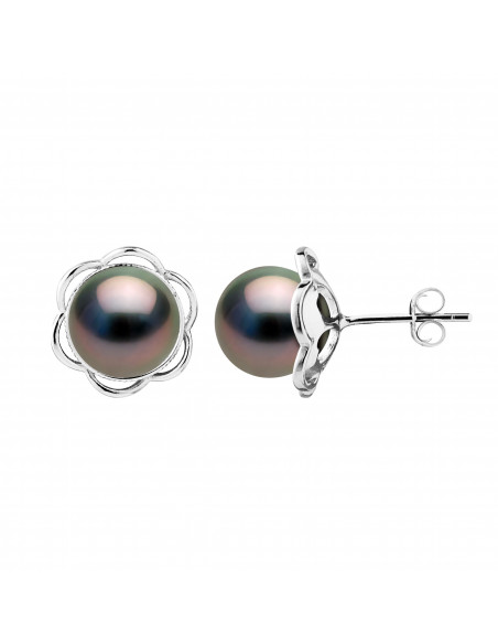 Boucles d'Oreilles Perles de Tahiti - Argent - Ornella