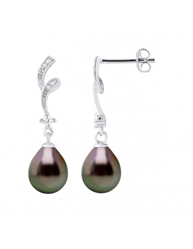 Boucles d'Oreilles Perles de Tahiti - Argent - Nana