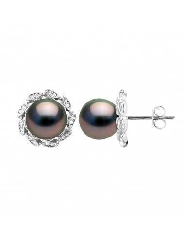 Boucles d'Oreilles Perles de Tahiti - Argent - Elya