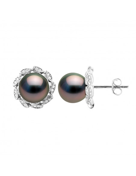 Boucles d'Oreilles Perles de Tahiti - Argent - Elya
