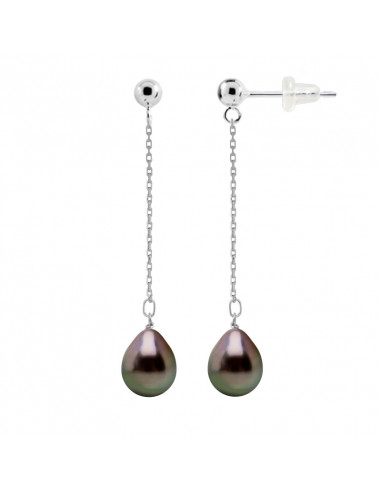 Boucles d'Oreilles Perles de Tahiti -...