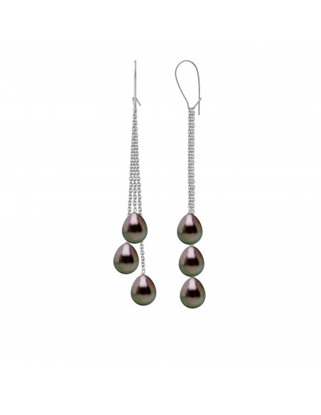 Boucles d'Oreilles Perles de Tahiti - Or - Saria