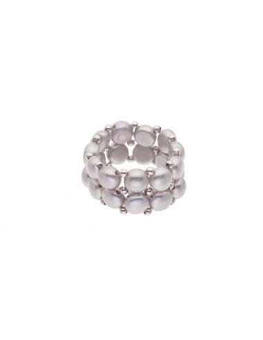 Bague 2 Rangs Perles de Culture - Ley